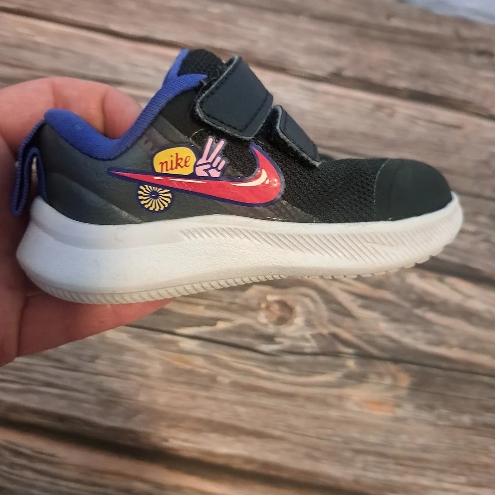 Nike Star Runner‎ 3 SE Toddler Black Blue Sneakers DJ4696-013 Size 5C
